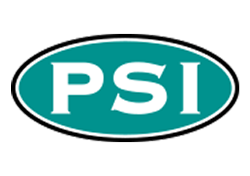Packaging Specialists (PSI) logo, with PSI in white letters surrounded by green