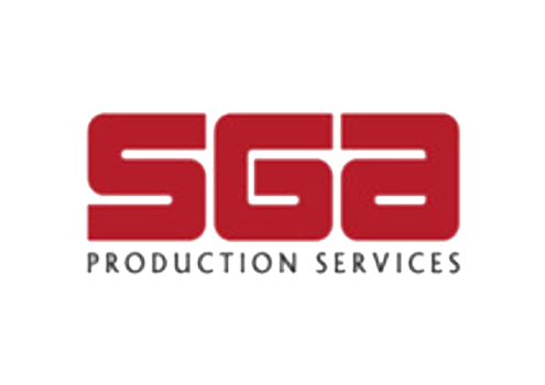 SGA Production Services company logo with SGA in red