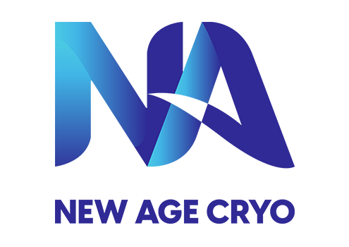 New Age Cryo's logo, with N and A in big blue letters
