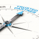 A compass is labeled with "trusted partner" and "supplier" along the rim, with the arrow pointing at trusted partner